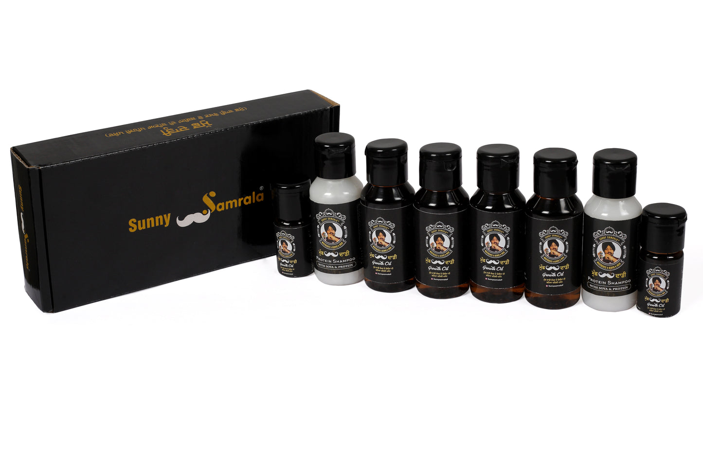 FULL KIT - Sunny Samrala Hair, Beard & Mustache Growth Oil with wash products